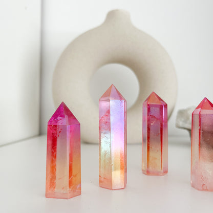 Wunderschöne Bergkristall Aura 💫Spitzen in Punk-Gelb