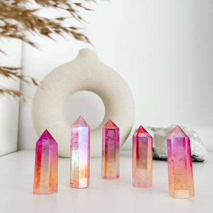 Wunderschöne Bergkristall Aura 💫Spitzen in Punk-Gelb
