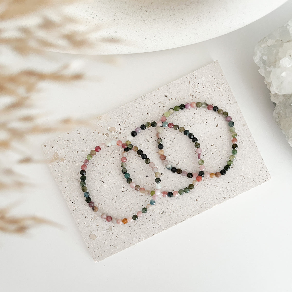 Schönes Turmalin Mix Armband 4mm, facettiert