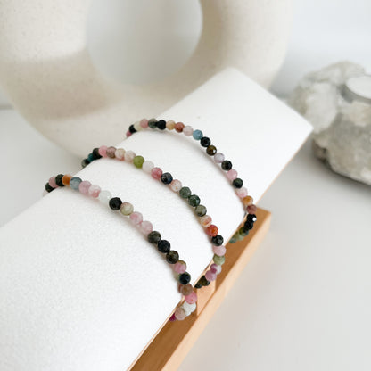 Schönes Turmalin Mix Armband 4mm, facettiert