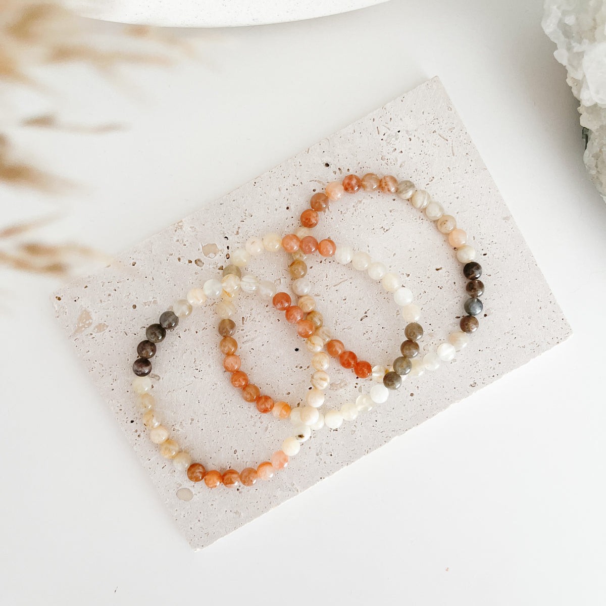 Schönes Mondstein🌙 Mix Armband in 6 mm