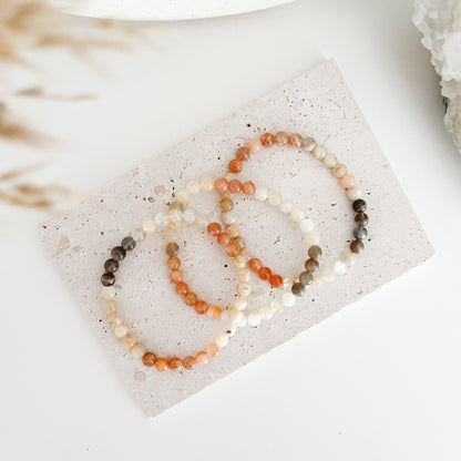 Schönes Mondstein🌙 Mix Armband in 6 mm