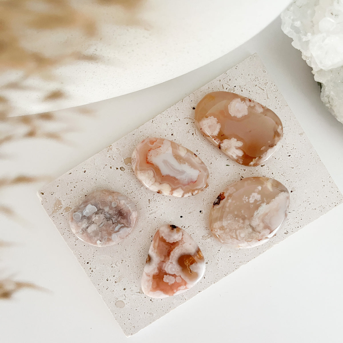 Sehr schöner Kirschblüten 🌸Chalcedon Scheibenstein