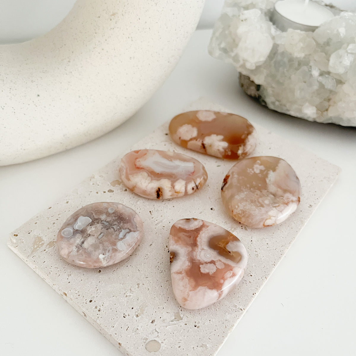 Sehr schöner Kirschblüten 🌸Chalcedon Scheibenstein