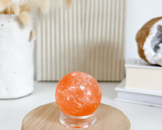 Selenit (orange) Kugel inkl. Ständer