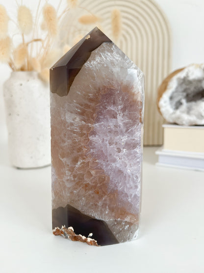 Achat Spitze mit Amethyst