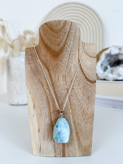 Larimar Anhänger mit Kette, Silber verschiedene Ausführungen
